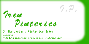 iren pinterics business card