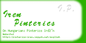 iren pinterics business card